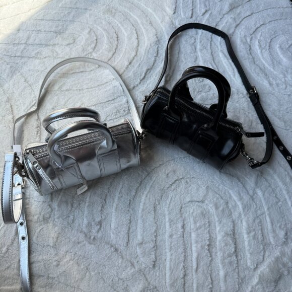 NEW Urban Outfitters Lizzie Mini Duffle Bag Silver - Picture 5 of 5